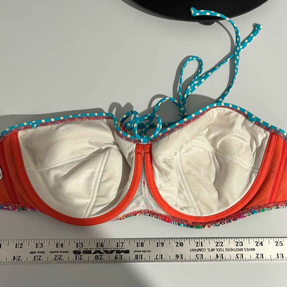 Profile Blush Colorful Paisley Bikini Top Size Large E Cup Resortwear Beach Pool - Picture 6 of 8